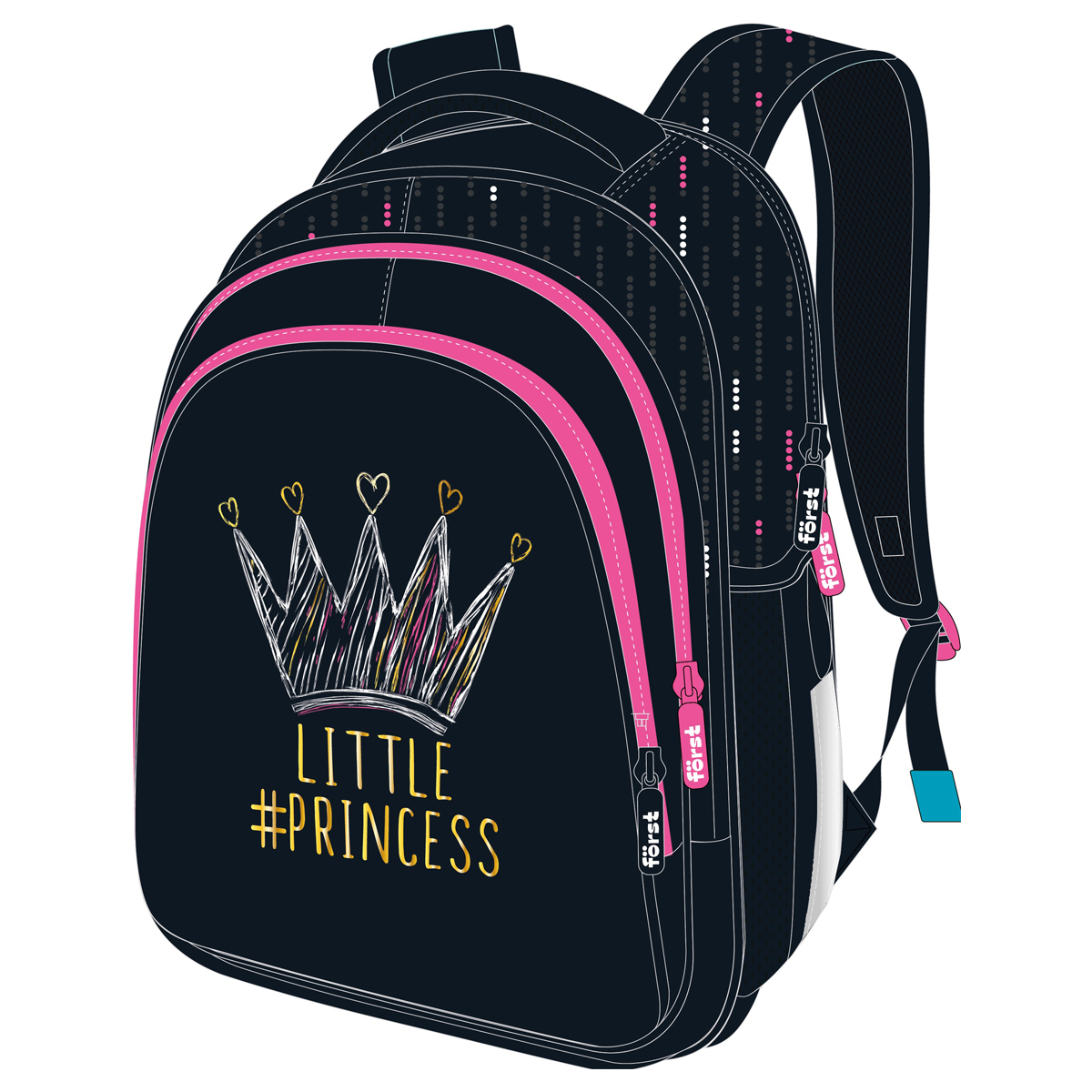 Ранец Först F-Base "Lovely" 36*29*17см, 3 отделения, 2 кармана, анатомическая спинка