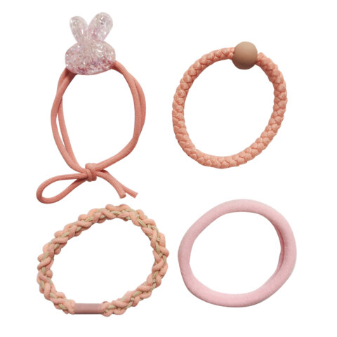 Резинки для волос НАБОР 4 шт., с декором, разные дизайны, АССОРТИ, MONTE VITA, 457069