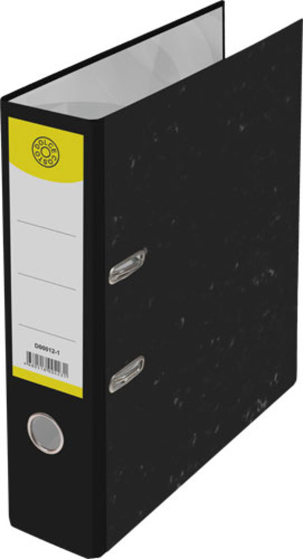 Папка-регистратор DOLCE COSTO 75 мм черный мрамор, с металлическим кольцом, без металл.окантовки, со