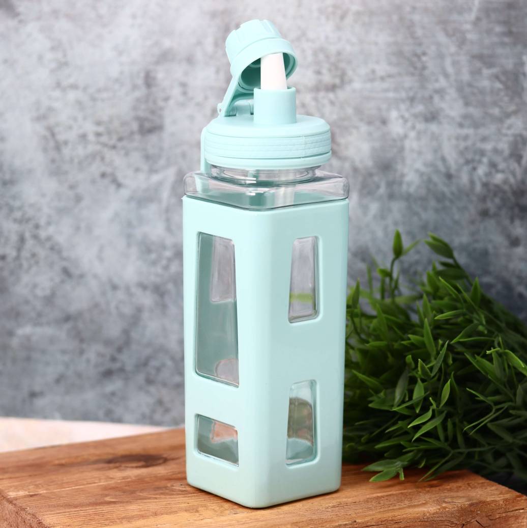 Бутылка для воды «Bright square», green (700 ml)