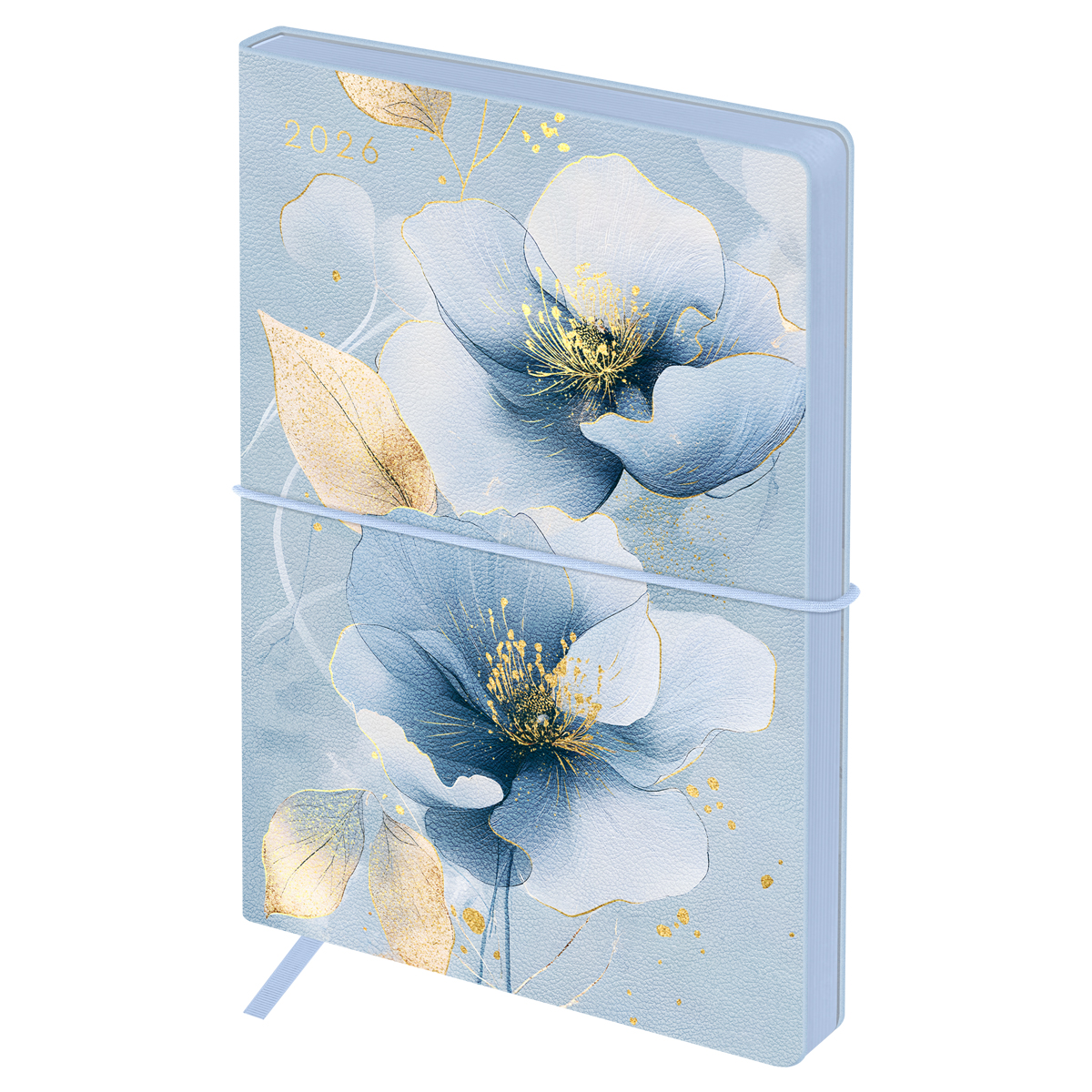 Ежедневник датированный 2026г., А6+, 176л., мягкий переплет, кожзам, BG "Ornament", голубой, отд. фо