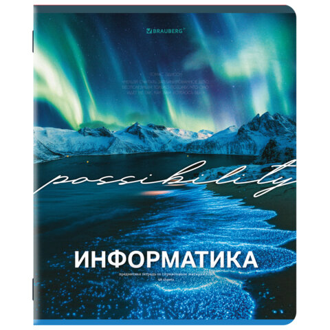 Тетрадь предметная КЛАССИКА ПРИРОДА 48 л., обложка картон, ИНФОРМАТИКА, клетка, подсказ, BRAUBERG, 4