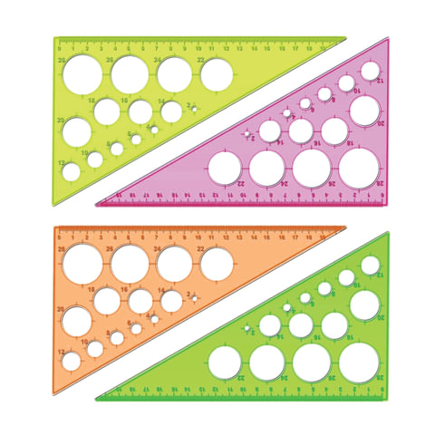 Треугольник пластиковый 30х19 см, СТАММ "Neon Crystal", тонированный, прозрачный, неоновый, ассорти,