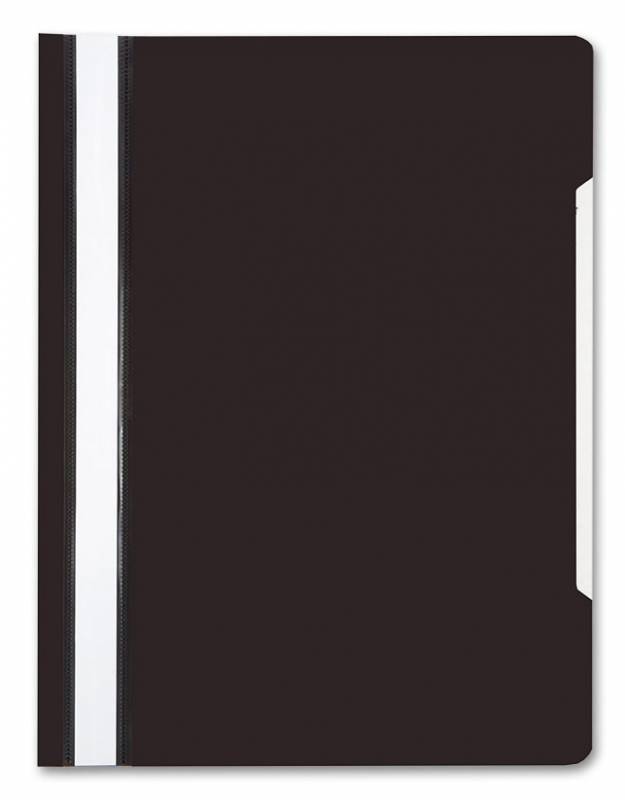 Скоросшиватель пластиковый Бюрократ -PS20BLCK A4 прозрач.верх.лист пластик черный 0.12/0.16