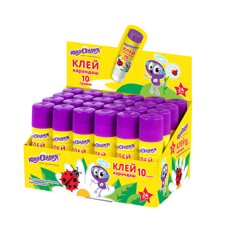 Клей-карандаш ЮНЛАНДИЯ "ЮНЛАНДИК И БОЖЬЯ КОРОВКА", 10 г., улучшенный, 271137