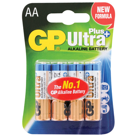 Батарейки GP Ultra Plus, AA (LR06, 15А), 1шт, алкалиновые, пальчиковые, блистер, 15AUP-2C