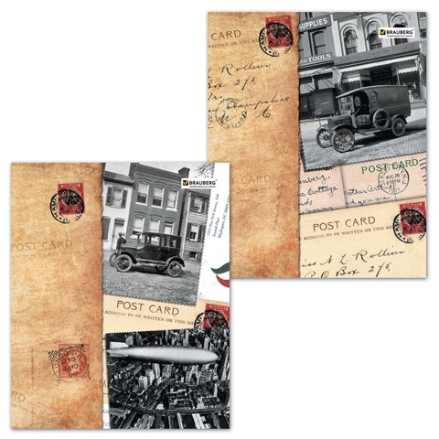 Тетрадь А5, 96 л., BRAUBERG ЭКО, клетка, обложка картон, СТРАНЫ, 401292