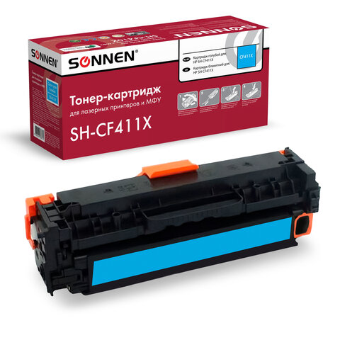 Картридж лазерный SONNEN (SH-CF411X) для HP LJ Pro M477/M452 ВЫСШЕЕ КАЧЕСТВО, голубой, 6500 страниц,