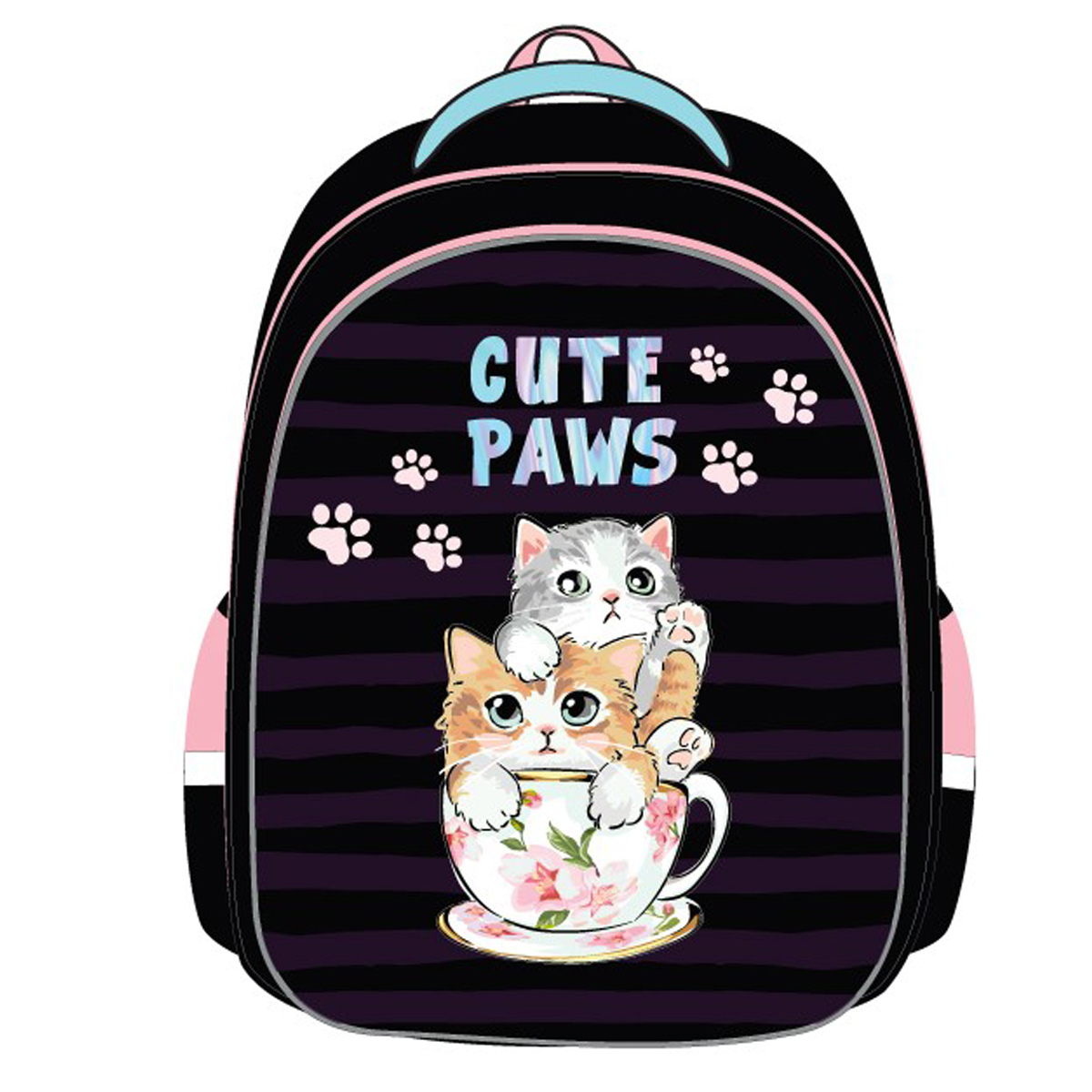 Ранец ArtSpace School Friend Light "Cute Paws" 35*29*12см, 2 отделения, 2 кармана, анатомическая спи