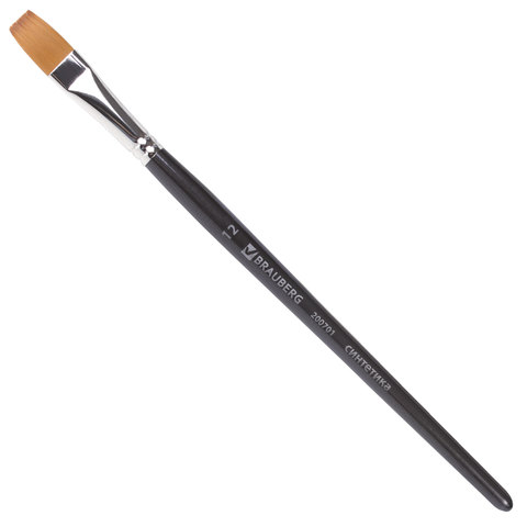 Кисть художественная проф. BRAUBERG ART CLASSIC, синтетика мягкая под колонок, плоск, № 12, кор руч,