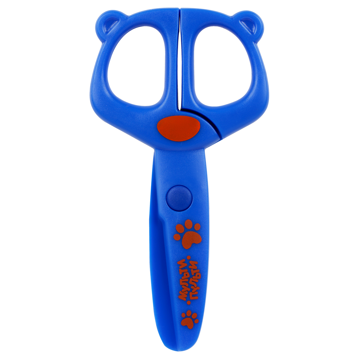 Ножницы детские пластиковые Мульти-Пульти "Приключения Енота" 12см, синий, трай-ми кард с европодвес