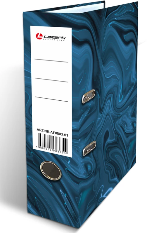 Папка-регистратор Lamark "Камень", 75 мм, ламинированный картон, собранная, цвет синий