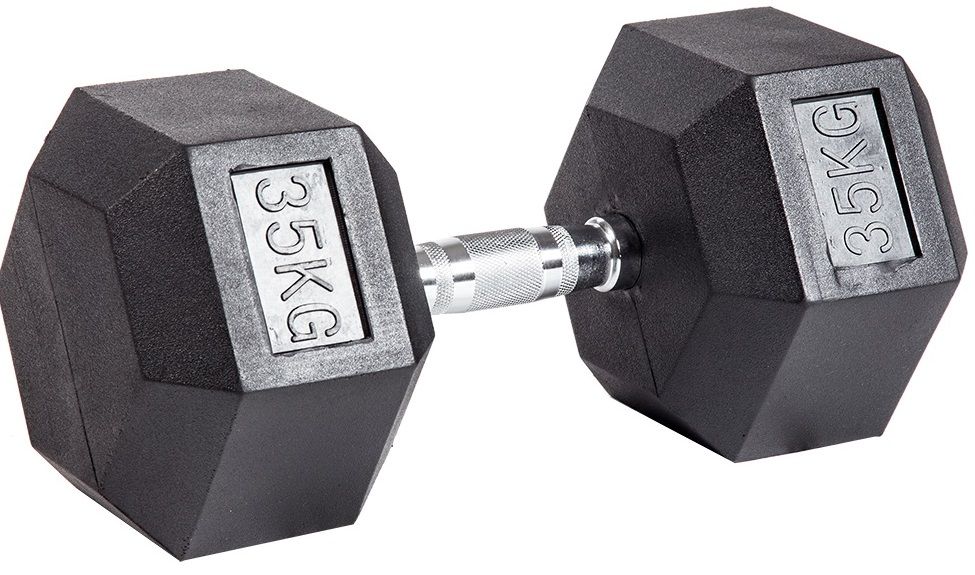 Гантель гексагональная обрезиненная ZSO, 35 кг