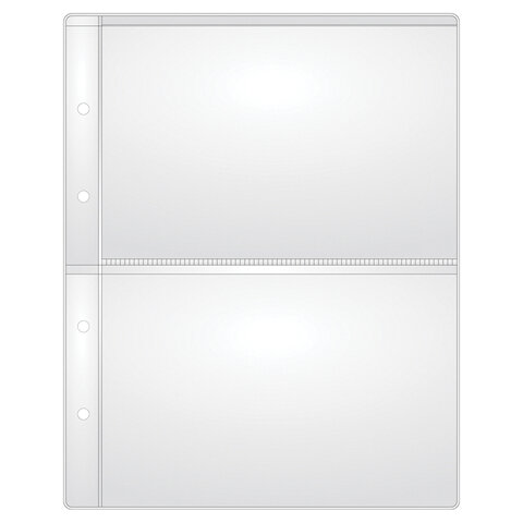 Листы-вкладыши для альбома "OPTIMA" на 2 боны (купюры), КОМПЛЕКТ 10 шт., 200х250 мм, ПВХ, STAFF, 238