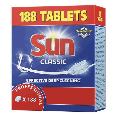 Средство для мытья посуды в посудомоечных машинах SUN Professional tablets, 188 шт., таблетки, 10110
