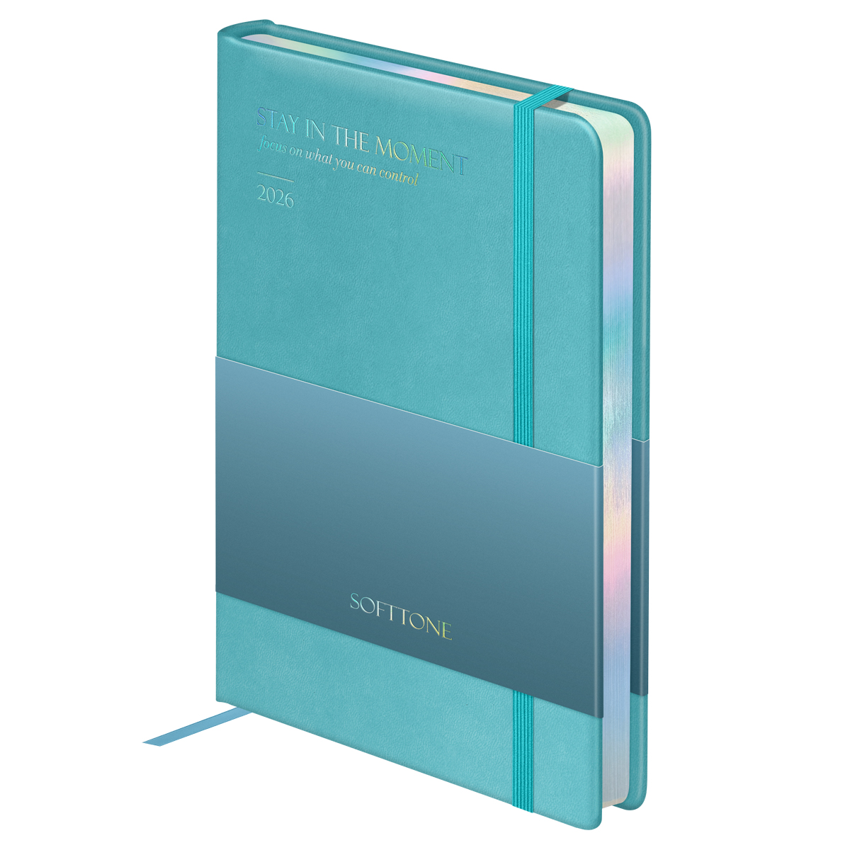 Ежедневник датированный 2026г., А5, 176л., твердый переплет, кожзам, Greenwich Line "Softone. Sky",