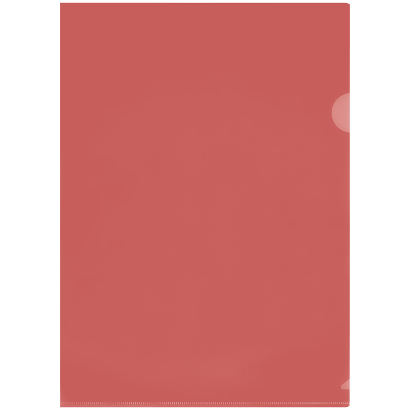 Папка-уголок СТАММ А4, 150мкм, пластик, прозрачная, красная