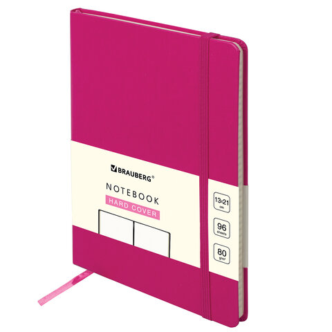Блокнот А5 (130х210 мм), BRAUBERG ZEN, балакрон, 80 г/м2, 96 л., без линовки, розовый, 113051