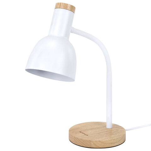 Настольная лампа-светильник SONNEN BR-372, на подставке, лампочка в ПОДАРОК!, E27, белый, 40 см, 238