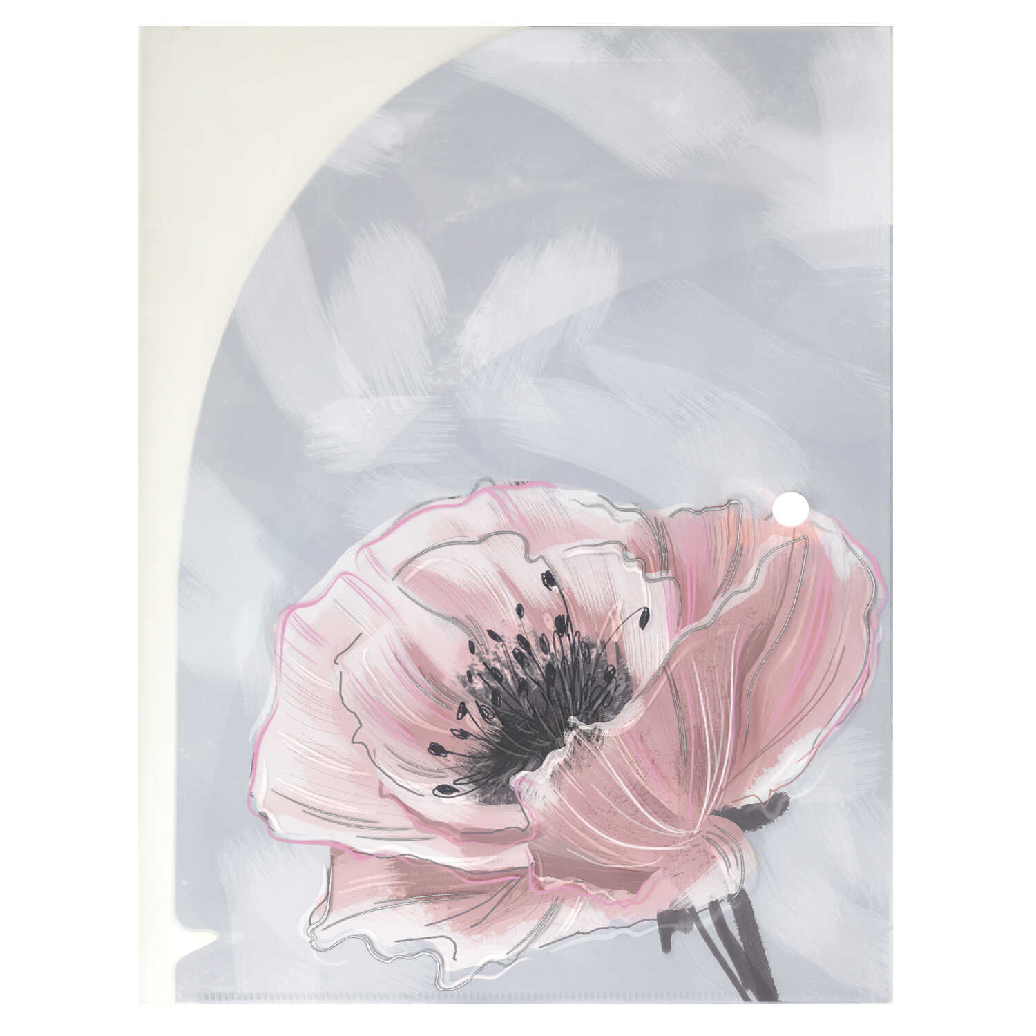 Папка для документов пластиковая, формат А4, 200 мкм "Розовый мак"