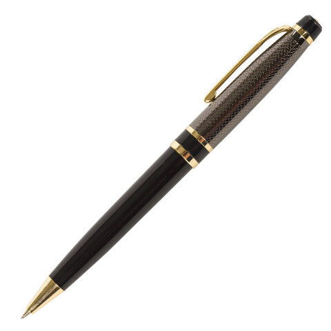 Ручка подарочная шариковая BRAUBERG Sonata, СИНЯЯ, корпус золотистый с черным, линия письма 0,5 мм, 