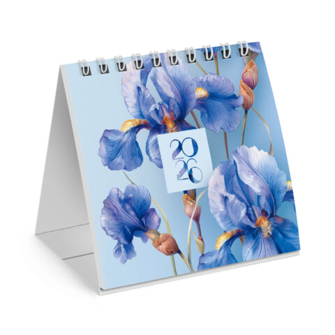 Календарь-домик настольный на гребне, 2026г, BRAUBERG, 101х101мм, Цветы, 117275