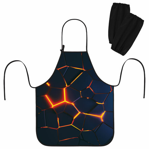 Фартук с нарукавниками для уроков труда ЮНЛАНДИЯ, регулировка по росту, 46х54 см, Volcano split, 273