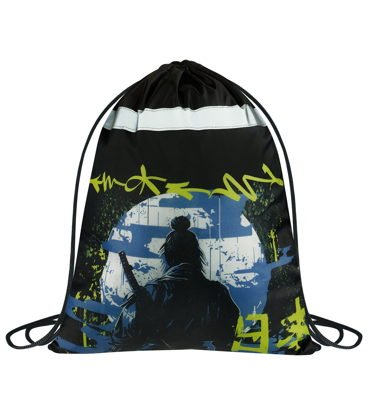 Мешок для обуви 1 отделение ArtSpace "The Lonely Samurai", 340*420мм, отражающая лента