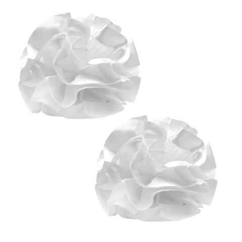 Бант для волос НАБОР 2 шт., диаметр 17 см, на резинке, белый, MONTE VITA, 457115