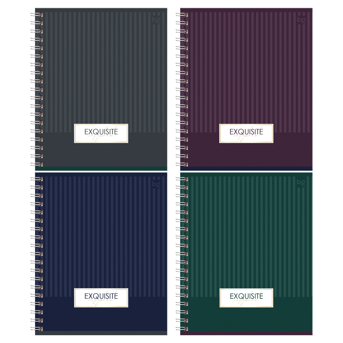 Тетрадь 80л., А5, клетка на гребне BG "Minimal", матовая ламинация, тиснение фольгой