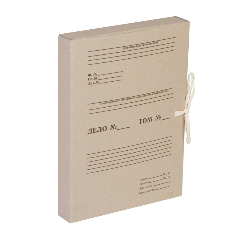 Короб архивный с завязками OfficeSpace, разборный, 35мм, клапан из переплетного картона, до 350л.