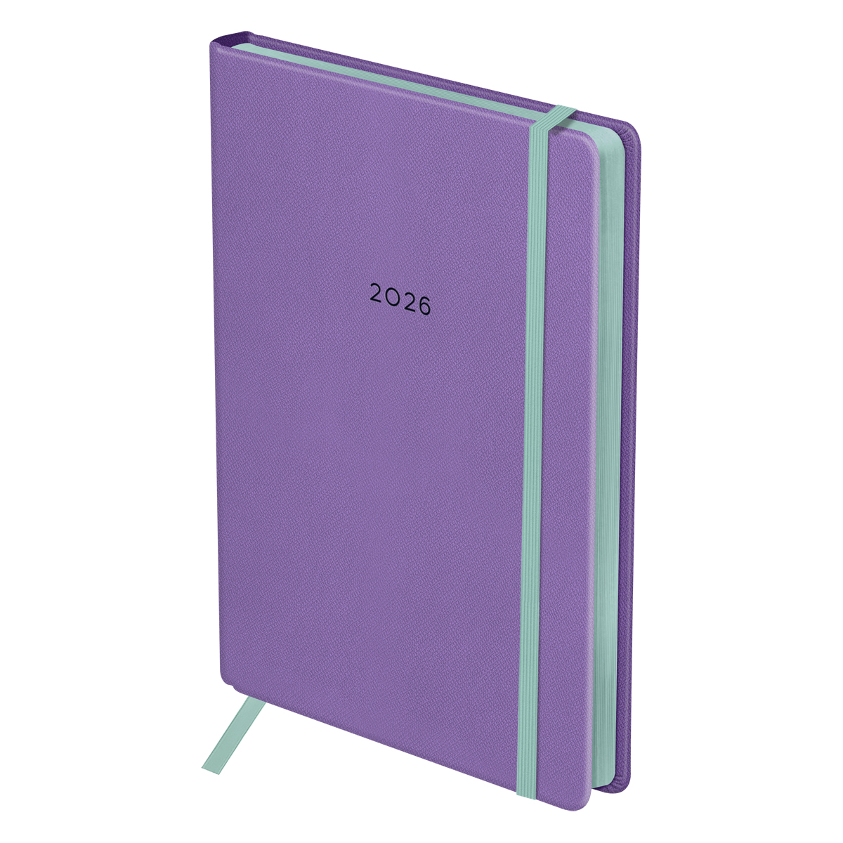 Ежедневник датированный 2026г., А5, 176л., твердый переплет, кожзам, BG "Contrast. Lavender", лаванд