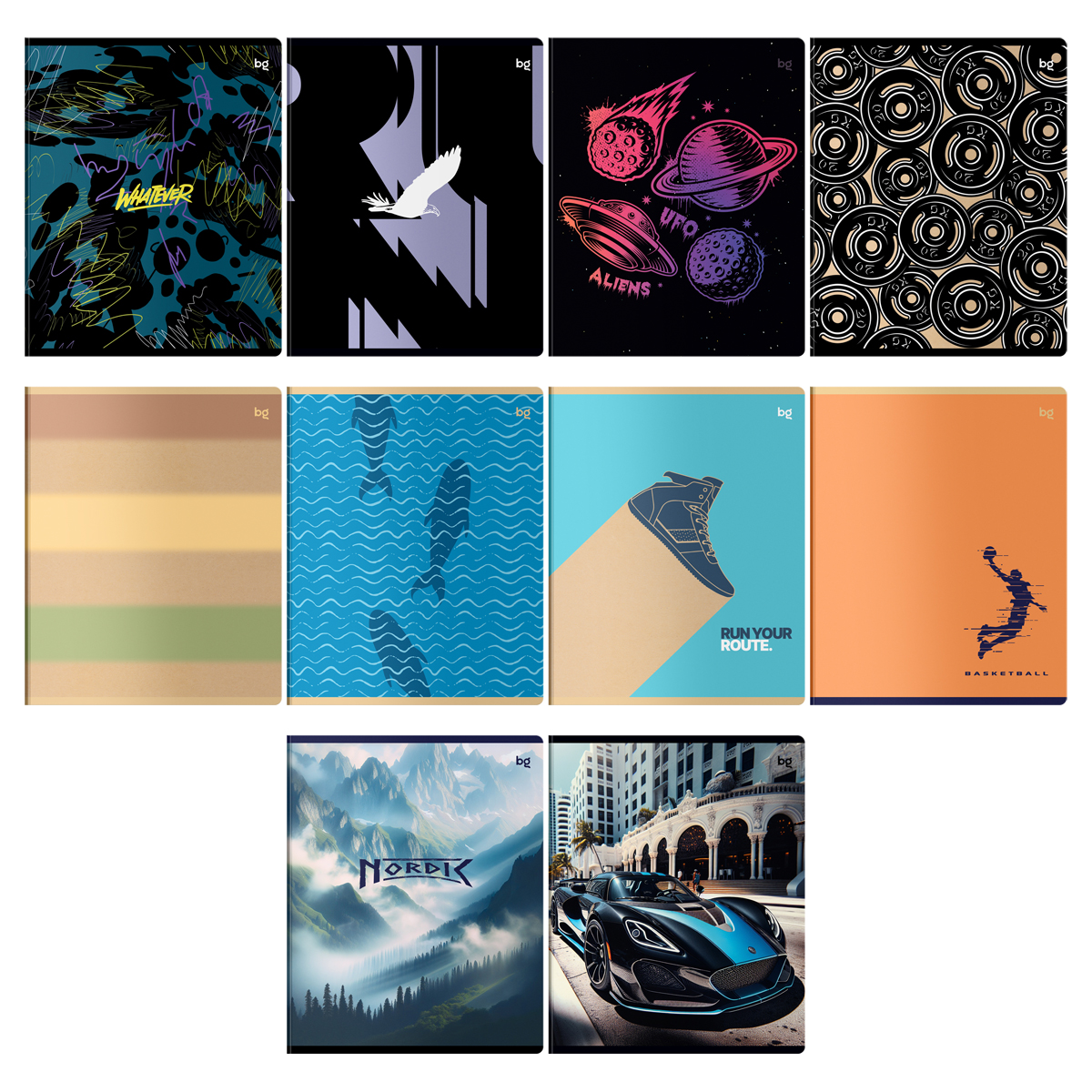 Тетрадь 96л., А5, клетка BG "Mix-10 Мальчики"