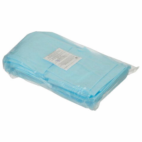 Простыни одноразовые ГЕКСА нестерильные, набор 40 шт., 70х80 см, спанбонд 25 г/м2, голубые