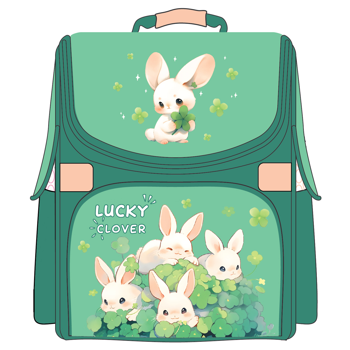 Ранец ArtSpace Junior "Rabbits" 37*28*21см, 1 отделение, 3 кармана, анатомическая спинка