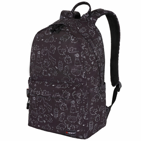 Рюкзак HEIKKI DREAM (ХЕЙКИ) универс. с карм. для ноут., эргоном., Crazy cats, 42х26х14 см, 273853