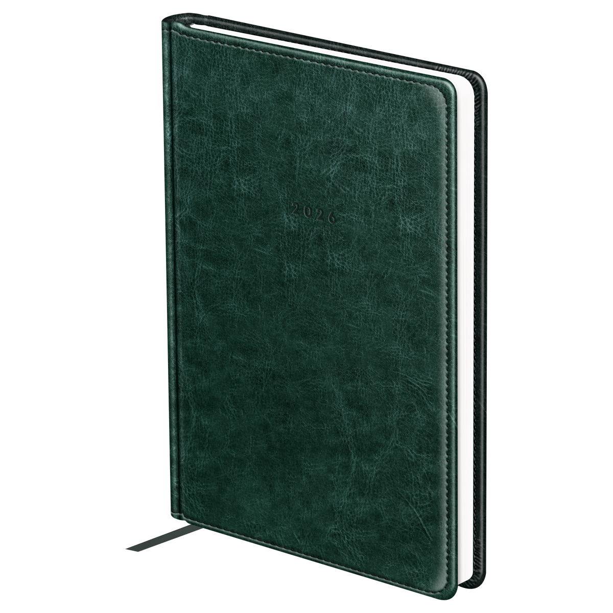 Ежедневник датированный 2026г., А5, 176л., твердый переплет, кожзам, BG "Nebraska. Green", зеленый