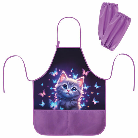 Фартук с нарукавниками для уроков труда BRAUBERG KIDS, 2 кармана, регулировка по росту, 46x54 см, "C