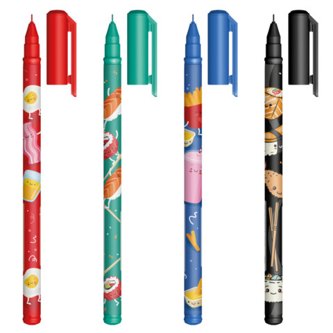 Ручка гелевая BRAUBERG KIDS MIX, СИНЯЯ, корпус ассорти, игольчатый узел 0,5 мм, линия письма 0,3 мм,