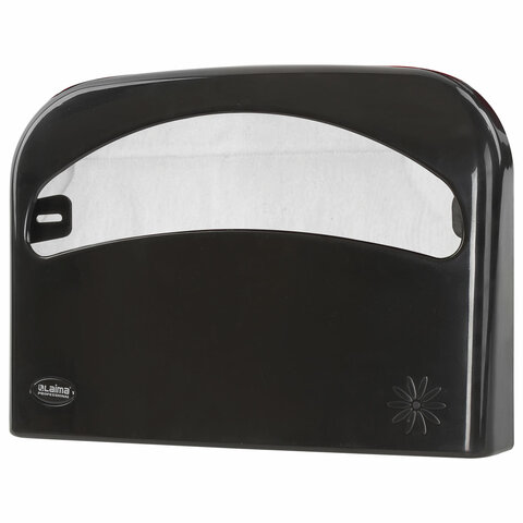 Диспенсер для покрытий на унитаз LAIMA PROFESSIONAL ORIGINAL (Система V1), 1/2 сложения, черный, ABS