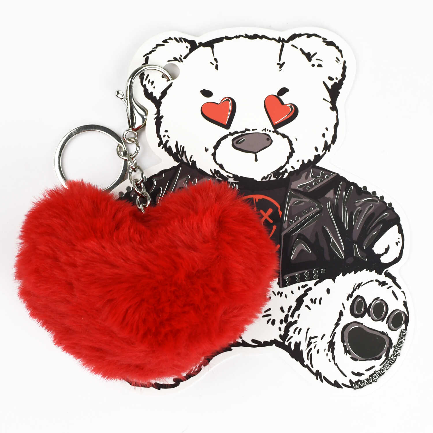 Брелок меховой Феникс+ "ПЛЮШЕВЫЙ МИШКА. СЕРДЦЕ"