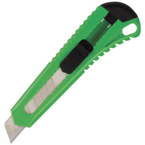 Нож канцелярский 18 мм BRAUBERG "Classic", фиксатор, корпус ассорти, упаковка с европодвесом, 230917