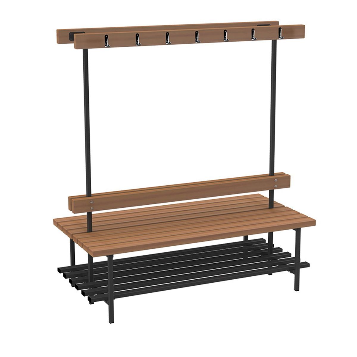 Скамья для раздевалок ZSO с вешалкой (двусторонняя) 2 м