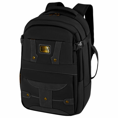 Рюкзак HEIKKI DESERTED (ХЕЙКИ) универсальный, отд. для ноутбука, EVA спинка, черный, 48х34х18см, 273