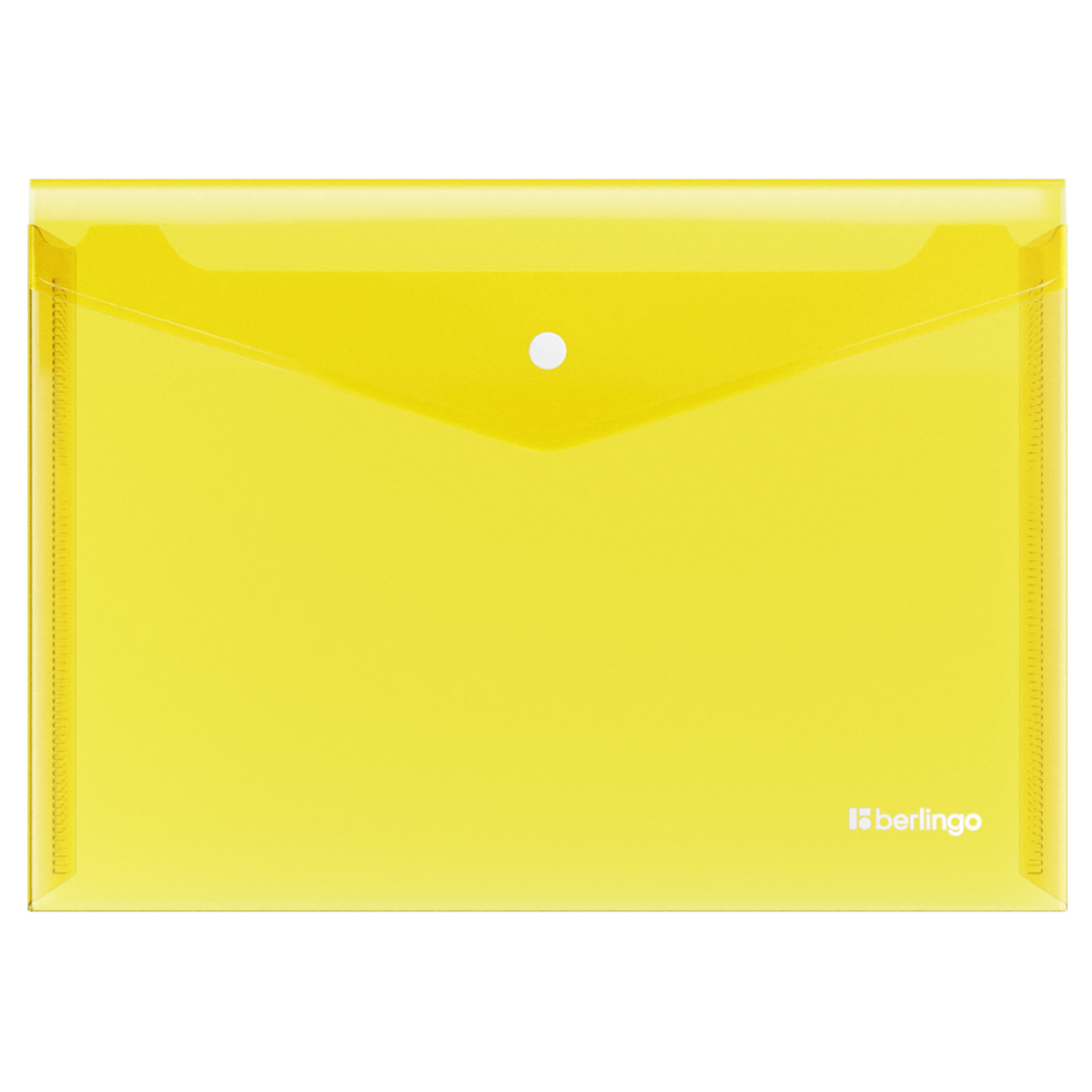 Папка-конверт на кнопке Berlingo "No Secret", А4, 200мкм, желтая