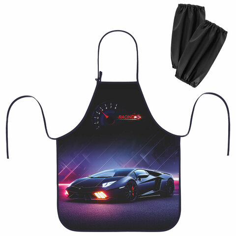 Фартук с нарукавниками для уроков труда ЮНЛАНДИЯ, регулировка по росту, 46х54 см, Street power, 2737