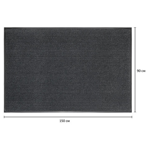 Коврик придверный ИЗНОСОСТОЙКИЙ влаговпитывающий, 90х150 см, ТАФТИНГ, СЕРЫЙ, ЛАЙМА "EXPERT", 606889,