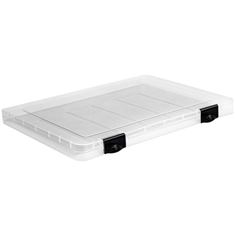 Папка для документов СТАММ А4, 230*305*23мм, пластик., прозрачная, черные защелки