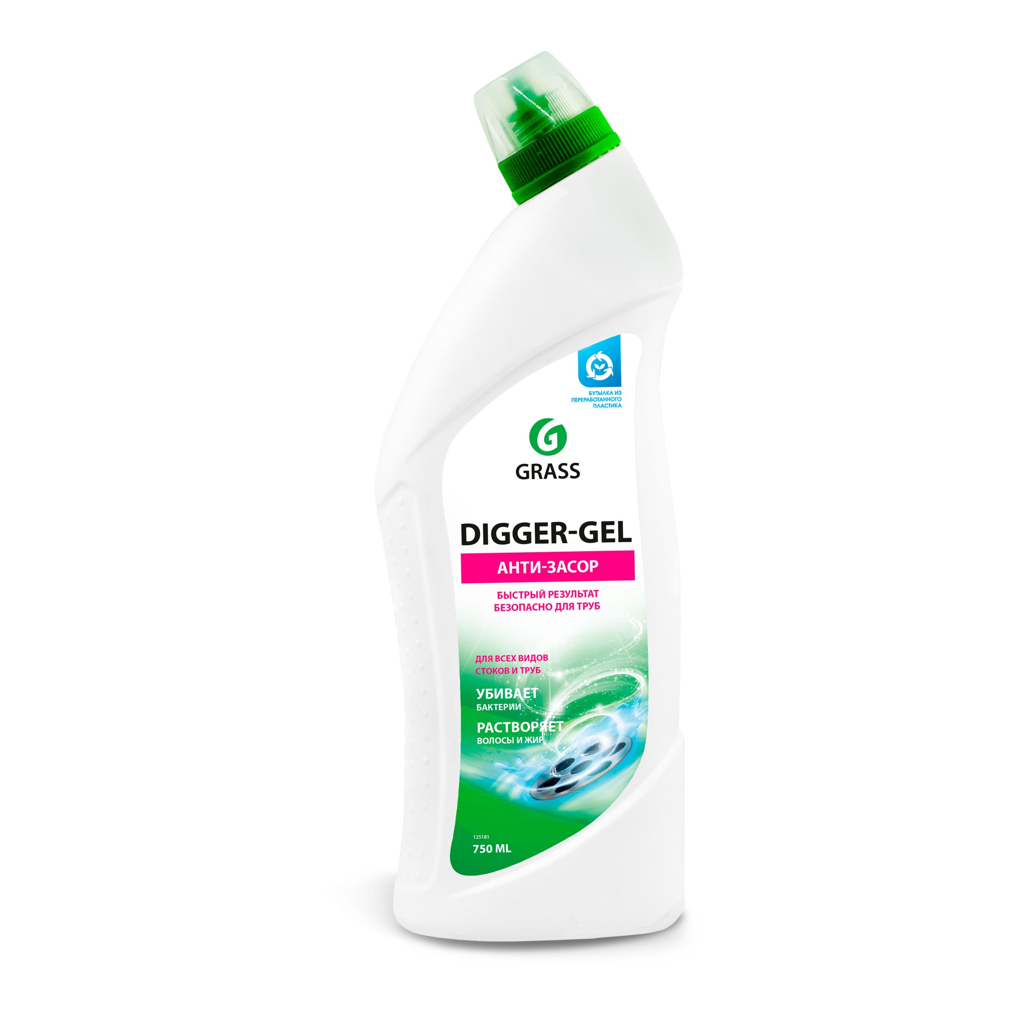 Средство щелочное для прочистки канализационных труб "DIGGER-GEL" (флакон 750 мл)
