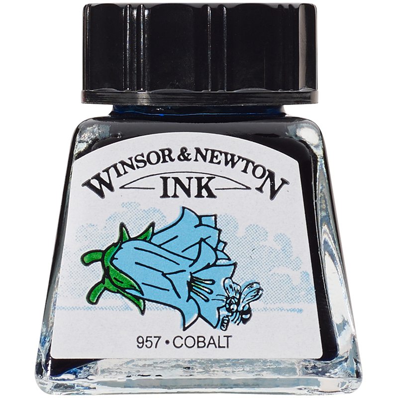 Тушь Winsor&Newton для рисования, кобальт, стекл. флакон 14мл